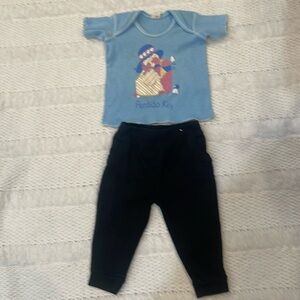Vintage Perdido Key duck beach sailboat Top black Garanimals pants baby 12 18 Mo